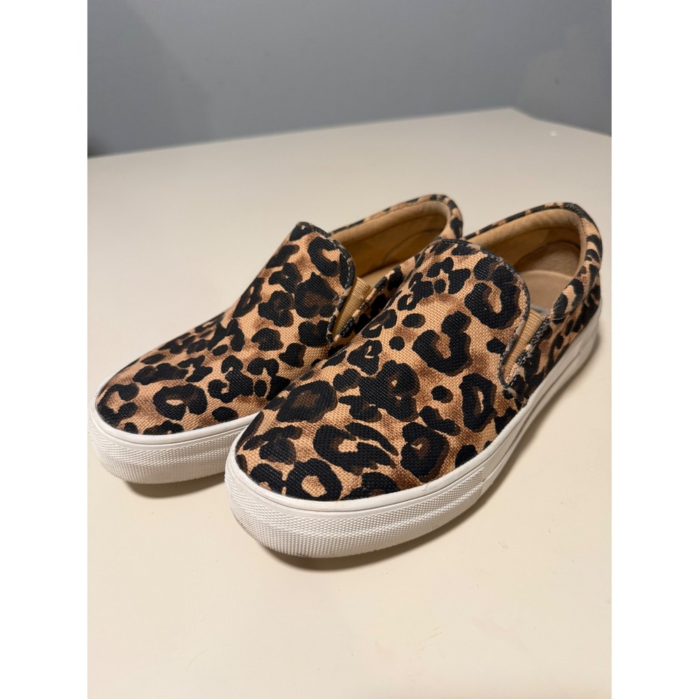 Steve Madden Gills-A Leopard Print Platform Slip On Sneakers Womens 7.5M